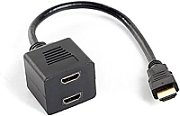 LANBERG AD-0019-BK Lanberg adapter HDMI-AM->HDMI-AF x2 splitter 20cm