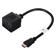 LANBERG AD-0019-BK Lanberg adapter HDMI-AM->HDMI-AF x2 splitter 20cm