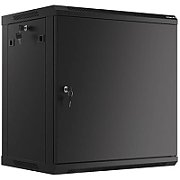 LANBERG Wall mount cabinet 19inch 12U 600x450 steel doors black flat pack