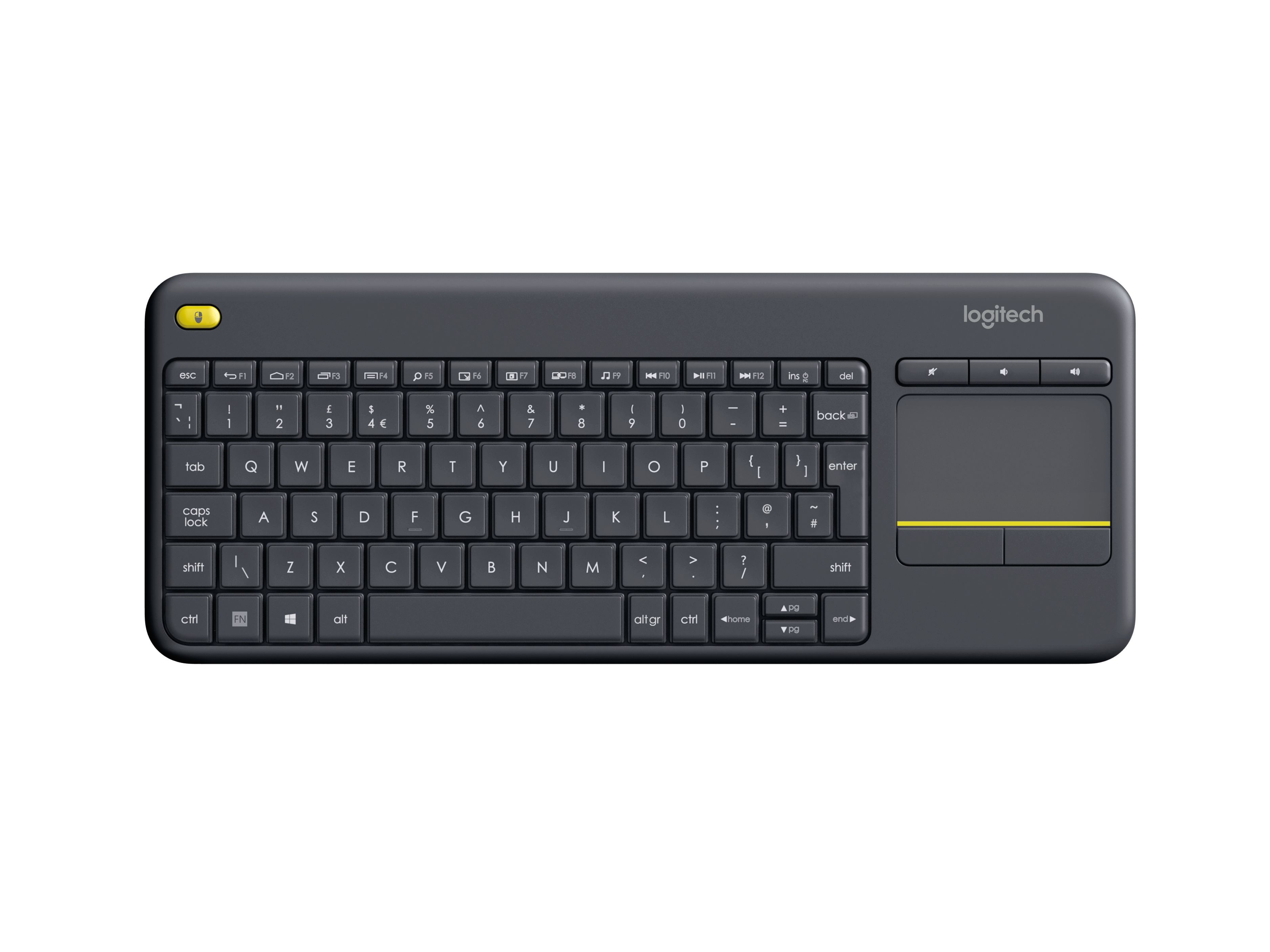 WIRELESS TOUCH KEYBOARD K400+/DARK - NLB - 2.4GHZ CENTRAL