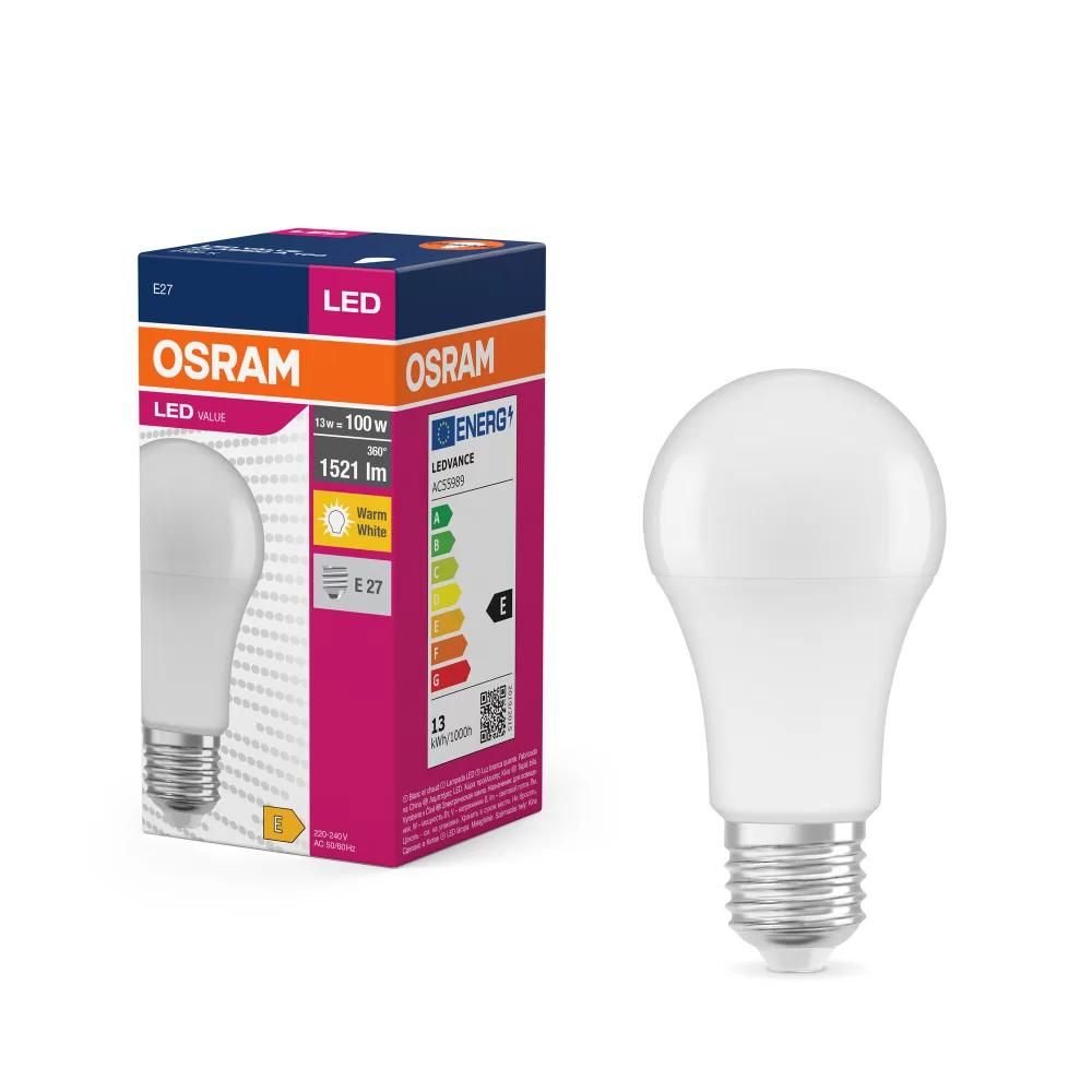 Bec LED Osram Value Classic A60, E27, 8.5W (60W), 806 lm, lumina neutra(4000K), clasa energetica F