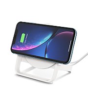 10W WIRELESS CHARGING STAND/MICROUSBCABLE W/POWER SUPP WHITE