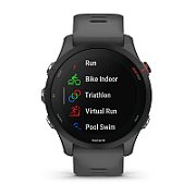 Ceas Garmin Forerunner 255, display 33mm, rezolutie displat 260x260 conectivitate Bluetooth™, ANT+, NFC, USB, functii accelerometru, giroscop, barometru, busola, termometru pentru temperatura exterioară, durata de viata baterie mod ceas inteligent: până la 14 zile, modul GNSS numai cu GPS: până la