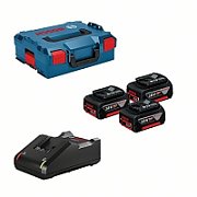 BOSCH. BATTERY 18V 5 0Ah x3 +CHARGER GAL 18V-40 +LB