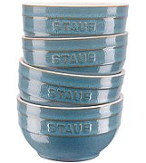 Set of 4 Staub Round Bowls - 12 cm  Antique Turquoise