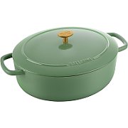 BALLARINI BELLAMONTE OVAL CAST IRON POT 75003-574-0 - 5.5 LTR GREEN