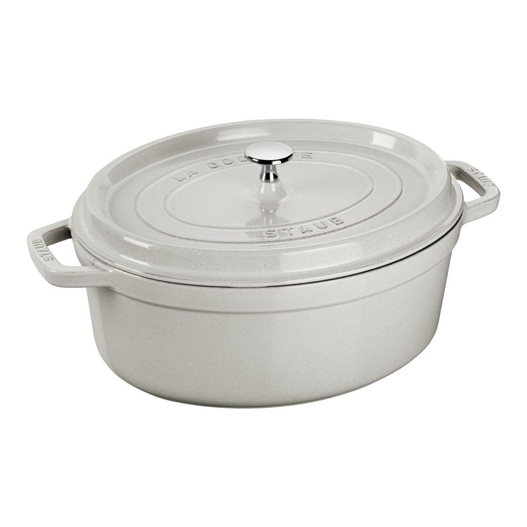 Staub Oval Cast Iron Pot - 5.5 ltr  White Truffle