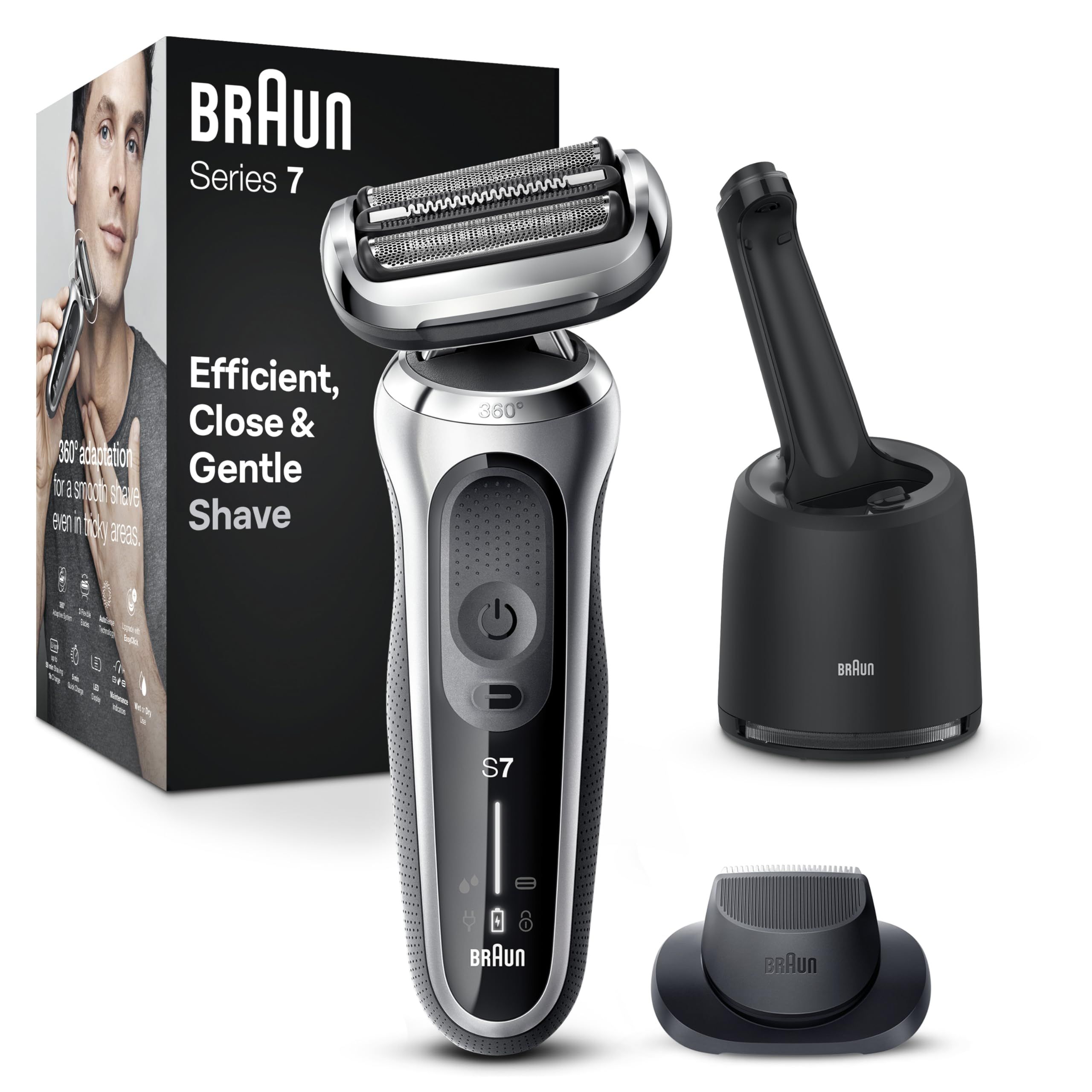 Braun | Shaver | 71-S7200cc | Operating time (max) 50 min | Wet & Dry | Silver/Black