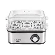 Adler AD 4486 egg cooker 8 egg(s) 800 W Black Satin steel Transparent