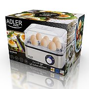 Adler AD 4486 egg cooker 8 egg(s) 800 W Black Satin steel Transparent