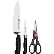 Set of 2 knives + Zwilling Four Star scissors
