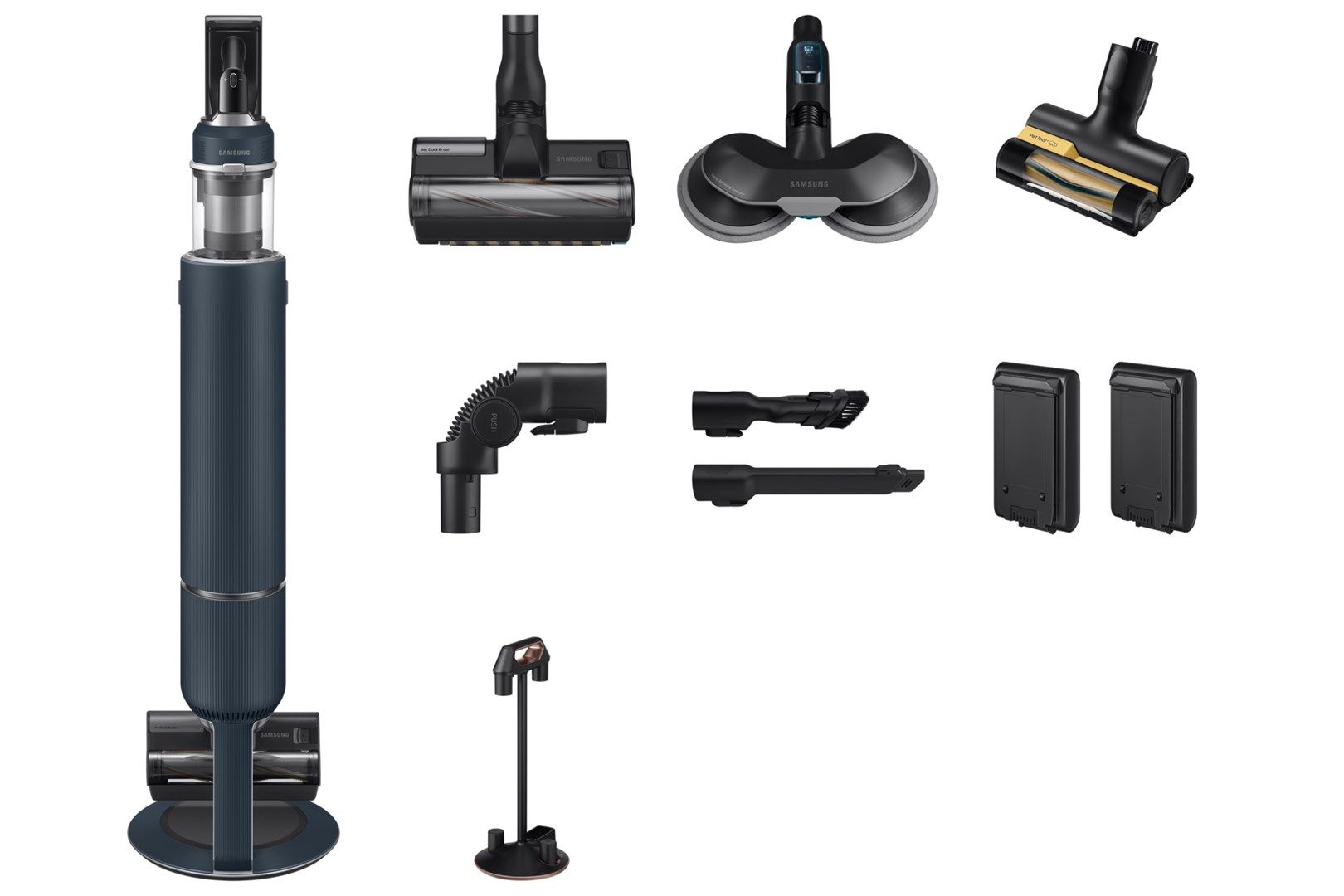 Samsung VS20B95973B handheld vacuum Black  Blue  Chrome Dust bag