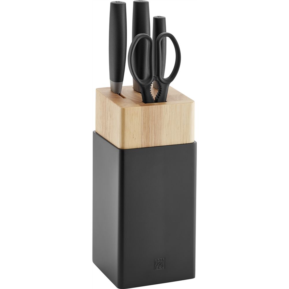 Set of 3 knives in a Zwilling Now S block