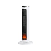 PTC Teesa tower fan heater with fireplace imitation function.