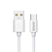 USB cable 2 m USB 2.0  USB A - USB C White SAVIO CL-168
