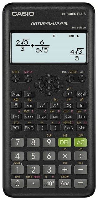 CASIO CALCULATOR SCIENTIFIC FX-350ESPLUS-2 BLACK  12 DIGIT DISPLAY