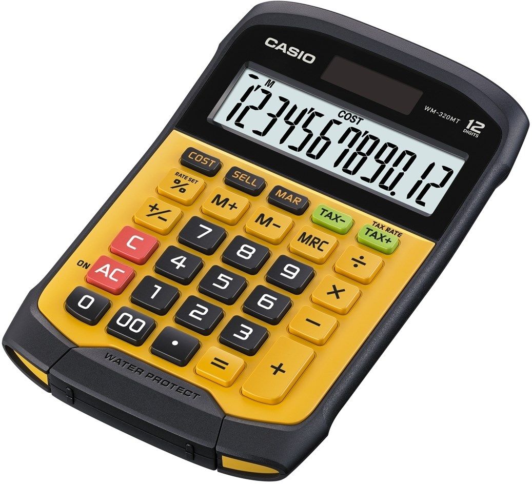 CASIO OFFICE CALCULATOR WATERPROOF WM-320MT-S  12-digit display  removable keyboard.