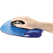 Fellowes Mouse & Wrist Pad Gel CRYSTAL cyan
