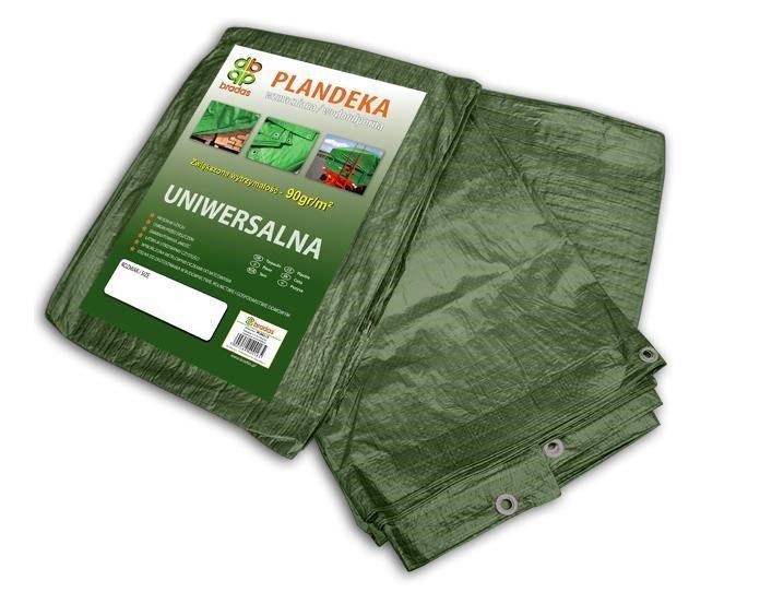 REINFORCED GREEN TARPAULIN 90g 8 x 12m BRADAS