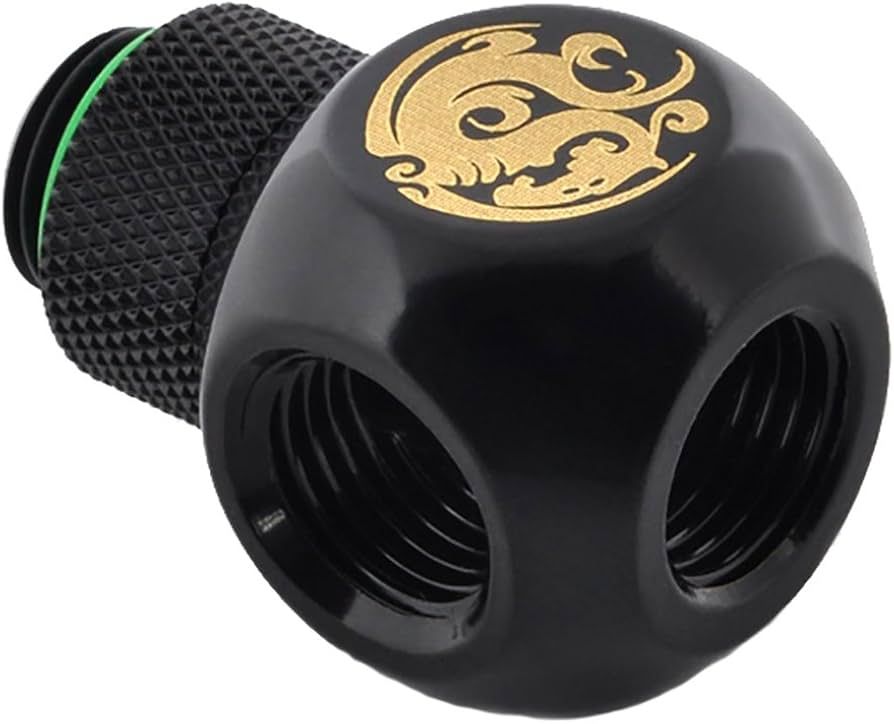 Bitspower Adapter T-Splitter 3x G1/4 inch female thread - carbon black