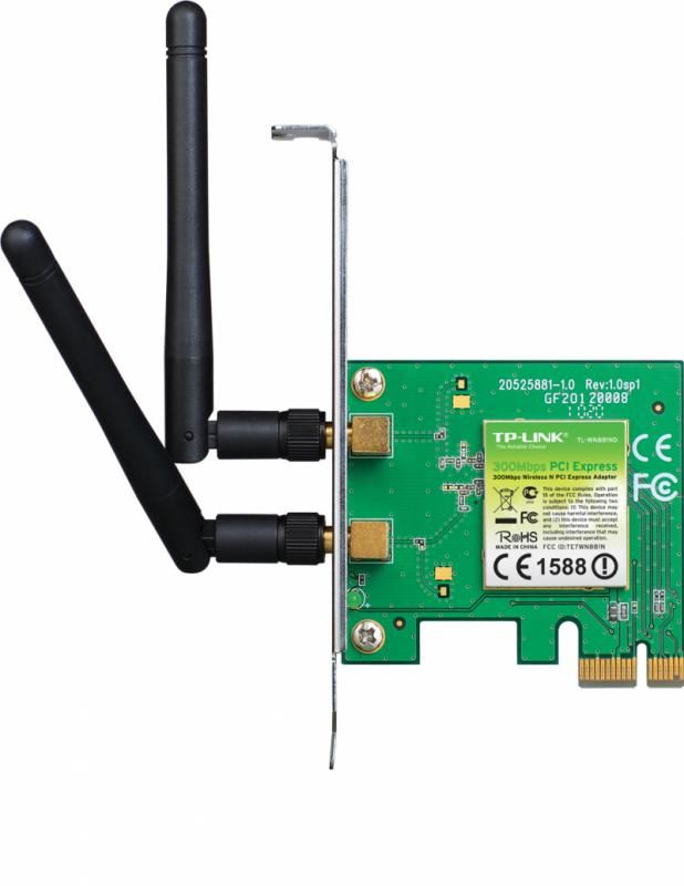 Adaptor wireless TP-Link, N300, PCI-E, 2 antene detasabile_4