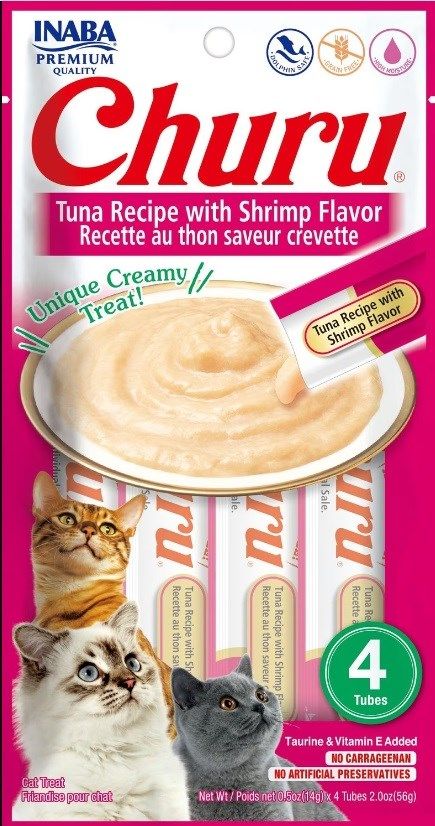 INABA Churu Tuna with shrimp flavour - cat treats - 4x14 g