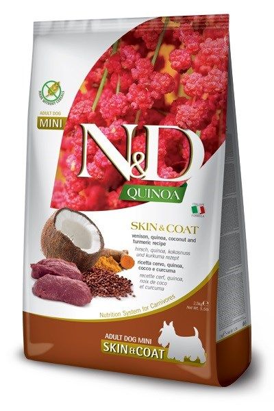 FARMINA N&D Quinoa Dog Skin&Coat Venison  Coconut Adult Mini  - dry dog food - 2.5 kg