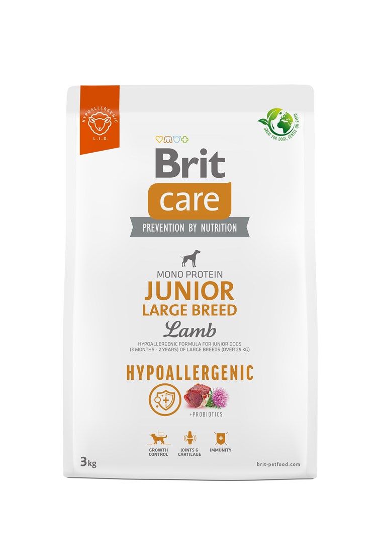 BRIT Care Hypoallergenic Junior Large Breed Lamb - dry dog food - 3 kg