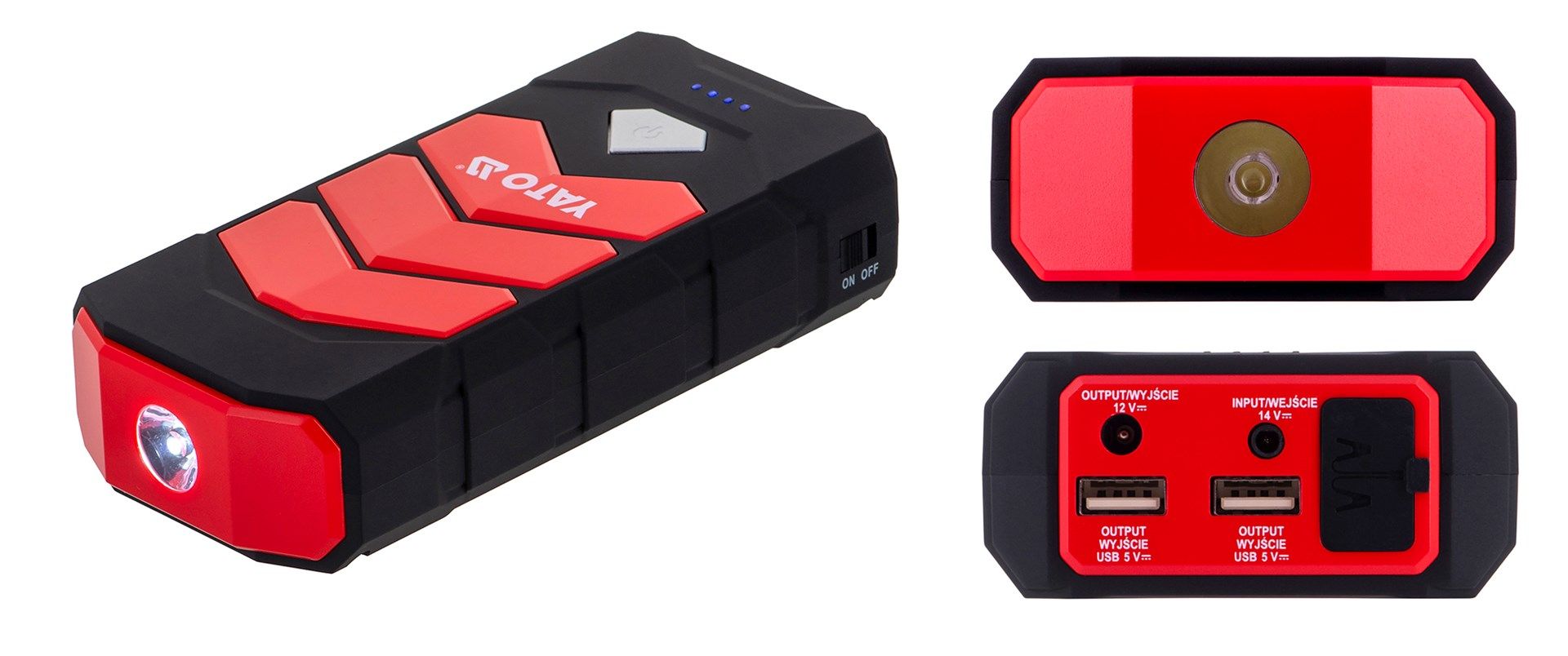 Car jump starter YATO YT-83081 car power bank 9000 mAh 9000 mAh Black  Orange