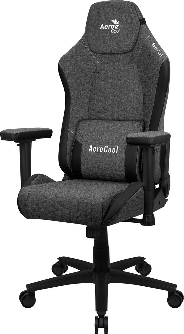 Aerocool CROWNASHBK  Ergonomic Gaming Chair  Adjustable Cushions  AeroWeave Technology  Black