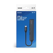 SAVIO AK-71 USB-C hub - 3 x USB-A 2.0  1 x USB-A 3.0  4-in-1  5 Gbps