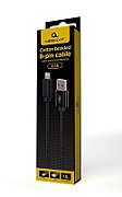 Gembird CCDB-mUSB2B-AMLM-6 Cotton braided 8-pin cable with metal connectors  1.8 m  black