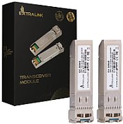 Extralink SFP+ 10G 2-pack | SFP+ Module | 10Gbps  LC/UPC  1310nm  10km  single mode  DOM  dedicated to HP/ARUBA