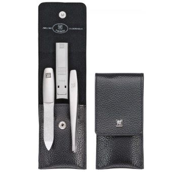 Zwilling Twinox Manicure Set – Leather Case  3 Pieces - Black