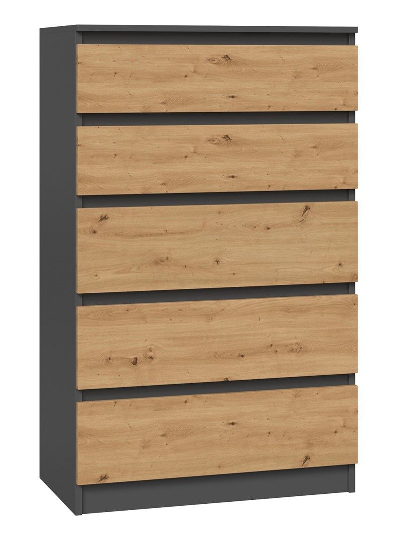 Topeshop M5 ANTRACYT/ARTISAN chest of drawers