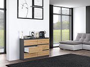 Topeshop M6 120 ANTRACYT/ART chest of drawers