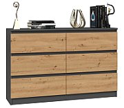 Topeshop M6 120 ANTRACYT/ART chest of drawers