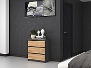 Topeshop M3 ANTRACYT/ARTISAN chest of drawers