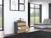 Topeshop M3 ANTRACYT/ARTISAN chest of drawers