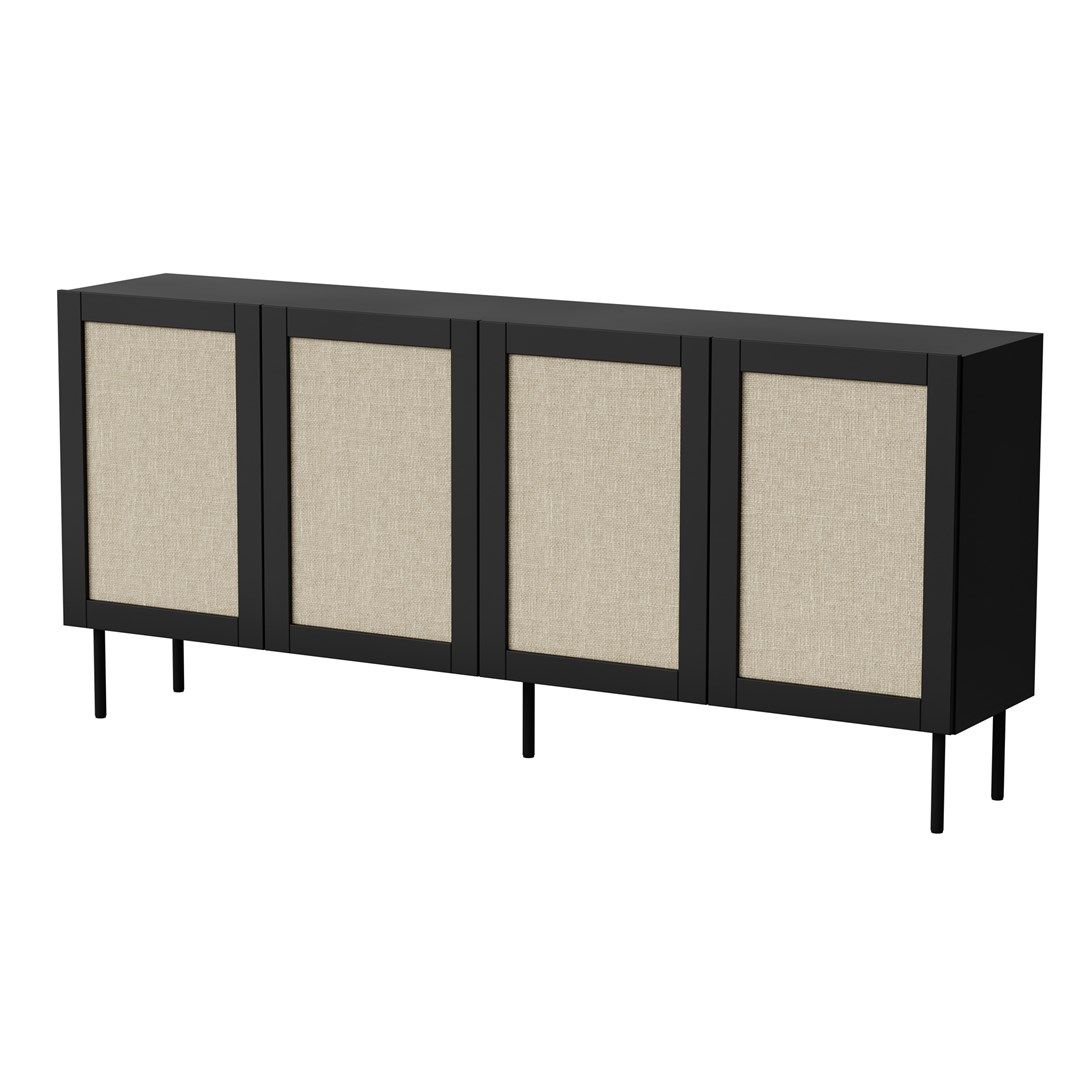 JUTA 4D chest of drawers 4D 200x39 5x90 black + linol calabria