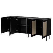 JUTA 4D chest of drawers 4D 200x39 5x90 black + linol calabria