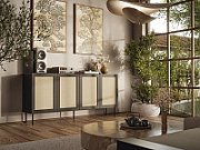 JUTA 4D chest of drawers 4D 200x39 5x90 black + linol calabria