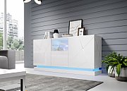 QIU 2D1K chest of drawers 150x41.5x75 cm glossy white/glossy white