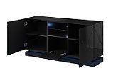 Chest of drawers QIU 2D1K 150x41.5x75 black gloss/black gloss