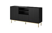 PAFOS chest of drawers on golden steel frame 150x40x90 cm matte black