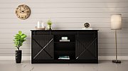 Chest of drawers 160x80x35 GRANERO black/black gloss