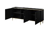 GLAMOUR chest 180x40x75.5 cm black matt + gold