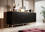 GLAMOUR chest 180x40x75.5 cm black matt + gold