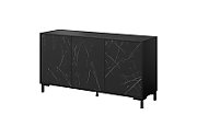 MARMO 3D chest of drawers 150x45x80.5 cm matte black/marble black