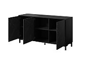 MARMO 3D chest of drawers 150x45x80.5 cm matte black/marble black